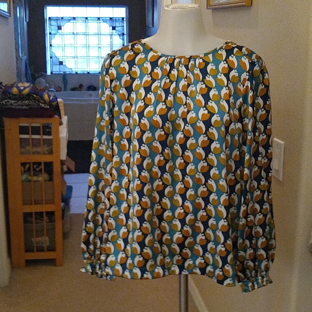 Sfera Floral Boho Peasant Blouse Size Large
